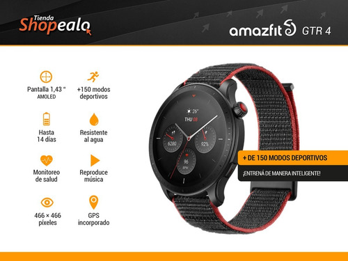 Imagen 2 de 10 de Smartwatch Reloj Inteligente Amazfit Gtr 4 Gris 1.43 Gps -*
