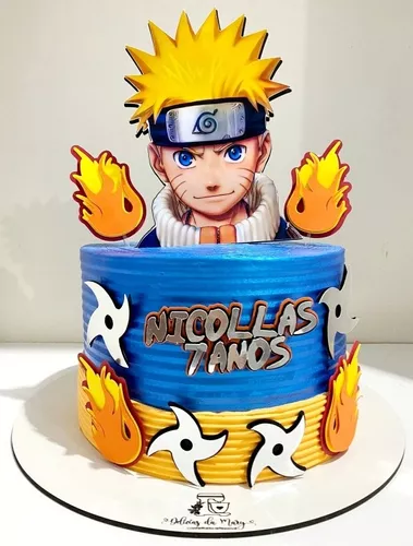 Topper, Mesversario, Topo De Bolo Personalizado Em 3d Naruto