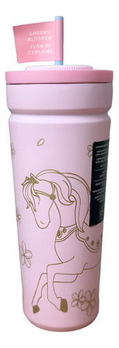 Vaso Starbucks Acero Caballo Cherry Blossom Rosa Caballito Color Rosa Claro