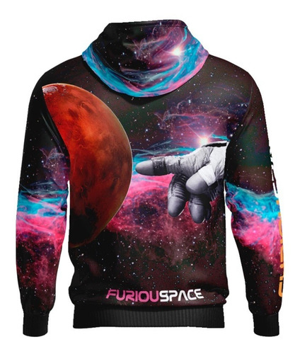 Imagen 3 de 5 de Buzo Hoodie Gato Astronauta Furiouspace