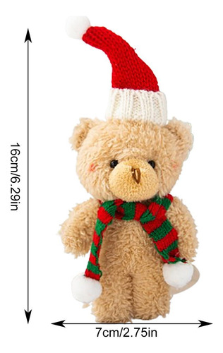 Oso De Navidad Relleno Oso De Peluche De Navidad Bufanda Lin