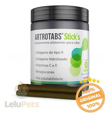 Artrotabs Avert 30 Sticks 210g Suplemento Para Cachorro 