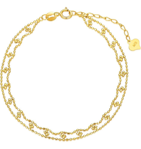 Sisgem Pulsera De Encaje De Oro Real De 18 Quilates Para Muj