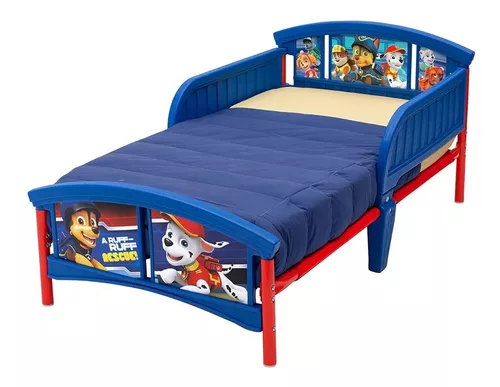 Mickey Mouse - Cama infantil de madera y metal, color azul