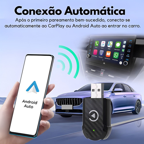 Adaptador Carplay Sem Fio 2 Em 1 Ios E Android Multimidia