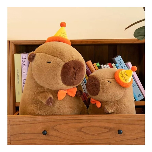 Peluche Capibara Con Gorrito De Cumpleaños (30cm) Capibara