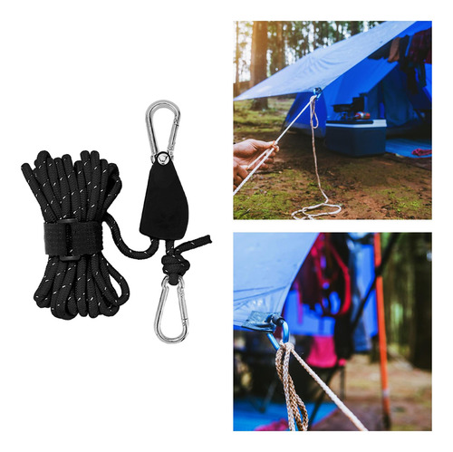 Colgador De Cuerda De Trinquete De Polea Con L Y Negro