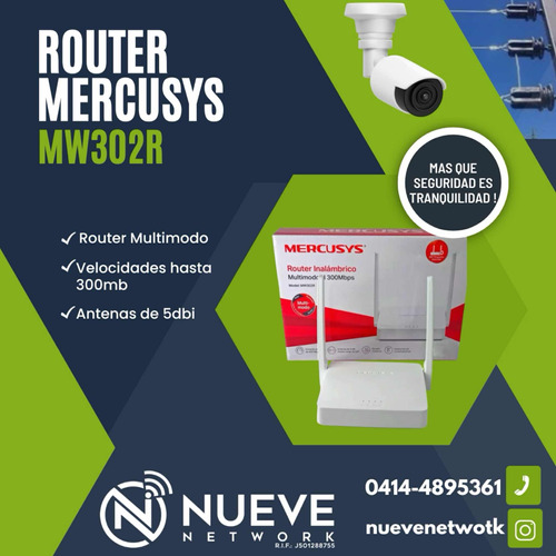 Router Mercusys Mw302r 300mb 2 Antenas/aragua