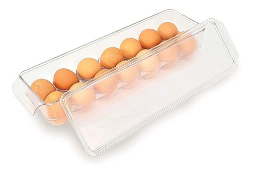 Imagen 1 de 1 de Organizador Para 14 Huevos Refrigerador Transparente Con Tap