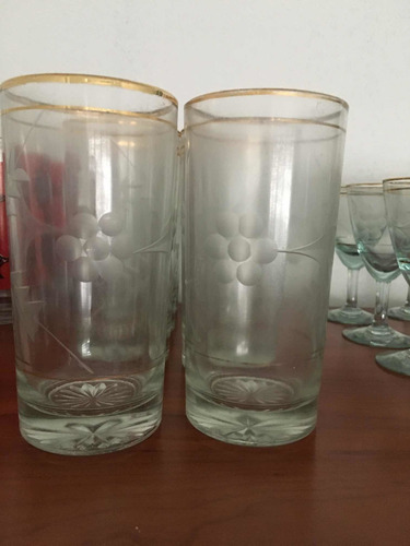 Vasos  Vidrio C Diseños Tallados Biselados