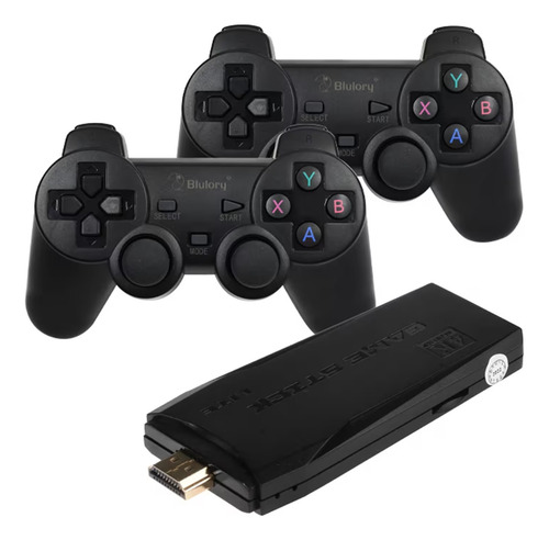 Game Stick Retro Con 2 Joysticks Negra O Blanca Negro