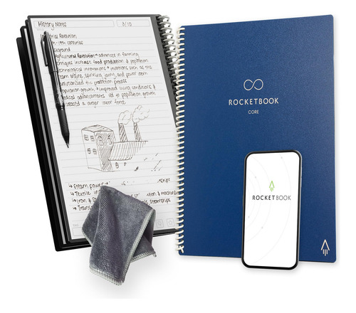 Cuaderno Rocketbook Core, Espiral Reutilizable, Tamaño A4, C