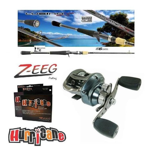 Combo Bait Reel Huevito 10 Rul Marine + Caña Lubina X 2 Tra