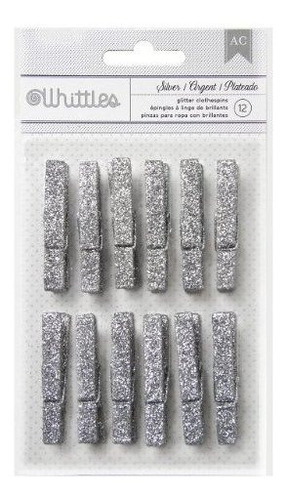 American Crafts 12 Count Whittles Glitter Clothespins Para S