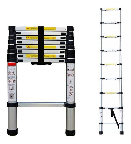 Escalera Portátil Telescópica 2.6 Metros Aluminio