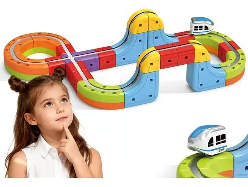 Juego De Tren Magnético 3D Eléctrico - 105 O 167 Piezas Para Construir Circuitos