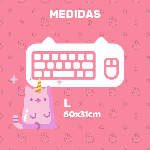 Imagen 2 de 5 de Mouse Pad Gamer Gatitos L (60x31cm) Cod:002 - Sakura Night