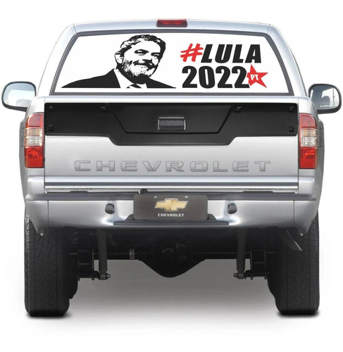 Adesivo Perfurado Vidro Traseiro Carro Lula 2022 Pt Pickup 3