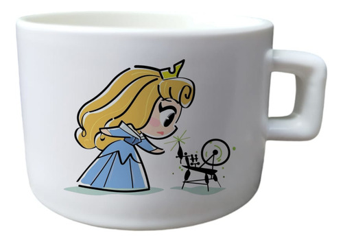 Taza De Té, Cuchara Y Base Princesa Aurora Bella Durmiente Blanco Princesa Aurora 2