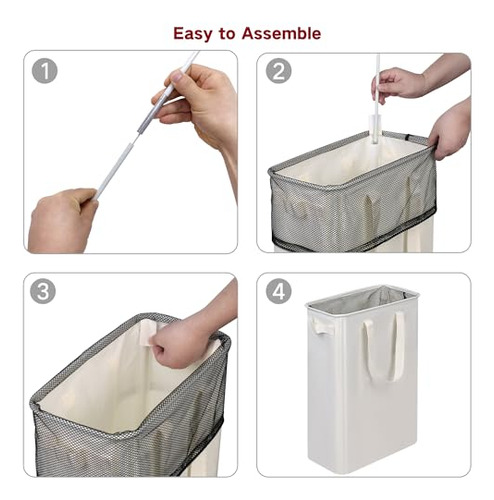Cesta De Lavandería Plegable Con Asas 48 Litros Beige