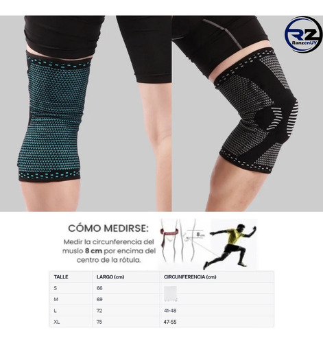 Imagen 4 de 10 de Rodillera Elástica Deportiva Comprensión, Varillas Laterales