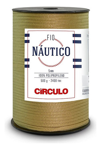 Cordão Fio Náutico 5mm Círculo Polipropileno Crochê Tricô Cor Amêndoa - 7679