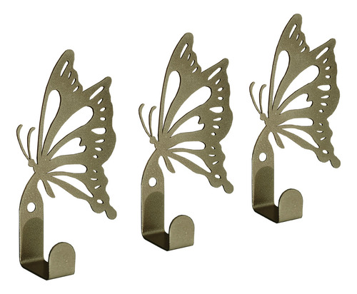 Porta Llaves De Pared Moderno Figura De Mariposa 1 Gancho Color Dorado Oscuro