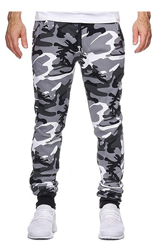 Pantalones Cintura Media Elásticos De Camuflaje Hombres