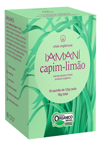 Chá de Capim Limão Orgânico Iamaní 15 Sachês