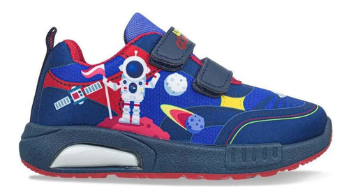 Imagen 2 de 8 de Tenis Con Luces Astronet Azul Para Niño Los Gomosos