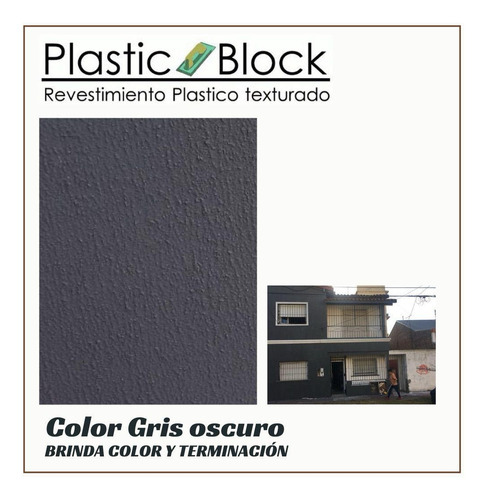 Revestimientos Plastic Block 30kg Texturados Rodillo Gris Oscuro