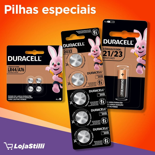 Pilha Alcalina Mn21/ A23 12v Duracell Com 2 Unidades