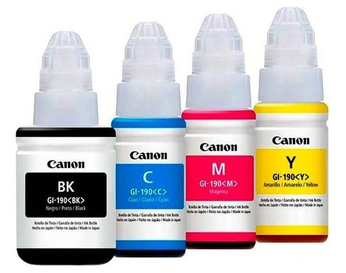 Pack X4 Tinta Canon Original Gi-190 G1100 G2100 G3100 G4100