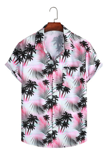 Lhy Hawaii Casual Playa Corta Manga Camiseta Estampada