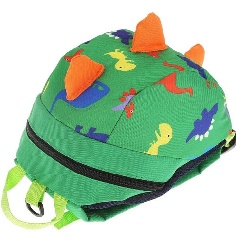 Mochila Dinosaurio Con Arnés Correa Preescolar Verde Bosque Arnés de Dinosaurio
