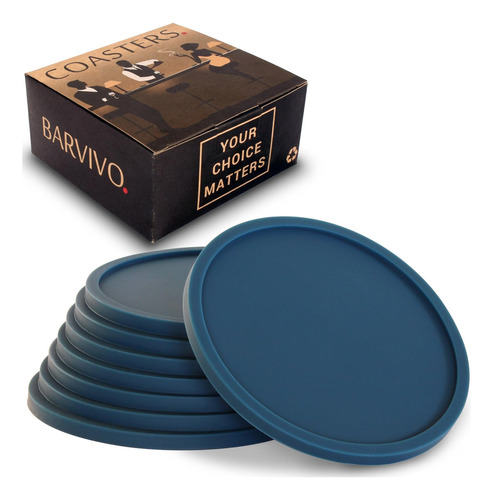 Barvivo Posavasos De Silicona Con Soporte Juego De 8 - Po...