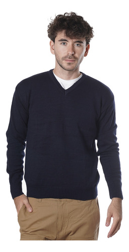 Sweater Hombre Liso Hilo Cuello V Colores Premium H13