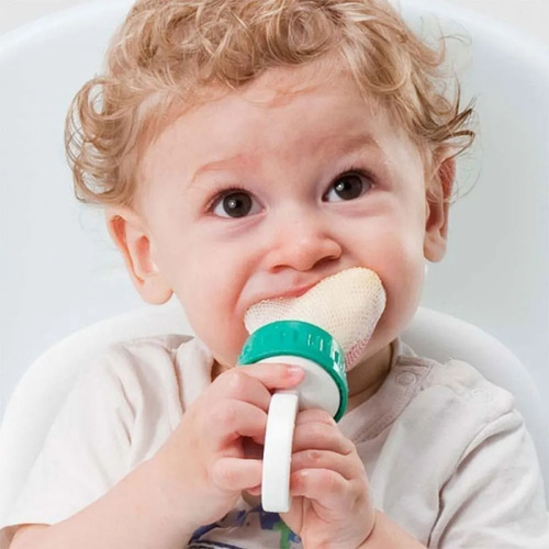 Imagem 5 de 5 de Chupeta Alimentadora Infantil Bebês Redinha Frutas Menino
