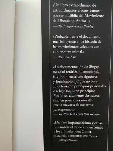 Liberación Animal. Peter Singer. Ed. Taurus