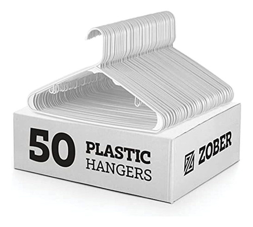 Perchas De Plástico Estándar Blancas (paquete De 50 Unidades