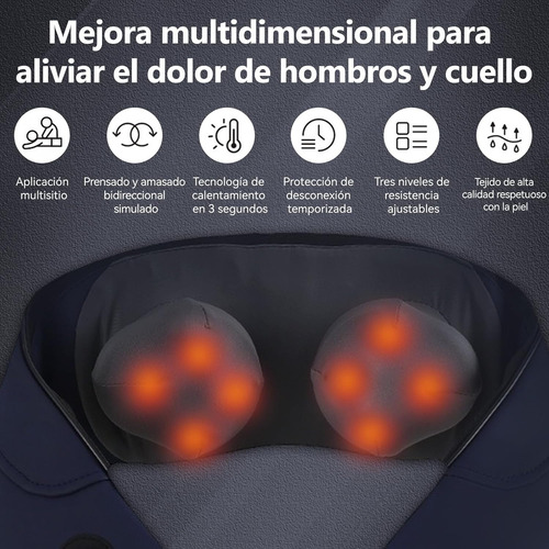 Masajeador De Espalda 4d Y Cuello Alivio Del Dolor Muscular