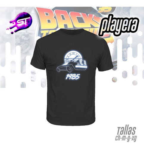 Playera Back To The Future Delorian 1985 Back-004