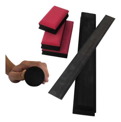 Kit 5 Taco Lixador Manual Taco Cilindro E Regua De Massa Quantidade De Cascalhos 0