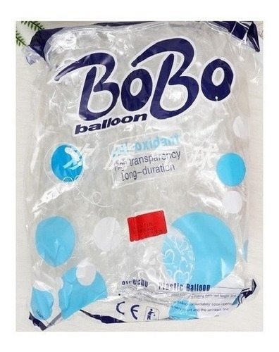 Globo Burbuja 18 Pulgadas Bobo Azul Con 50 Pzs