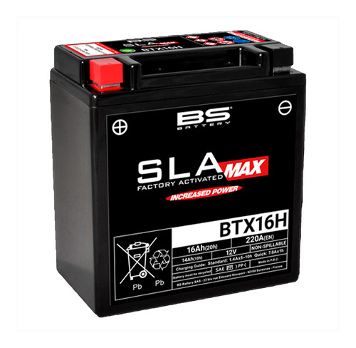 Batería Para Moto Bs Sla Max Btx16h Bmw1200 Kawasaki Vulcan 