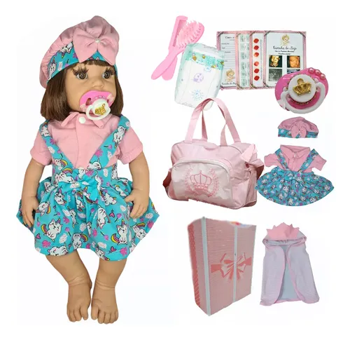comprar Boneca Bebê Reborn Princesa Loira Realista Silicone