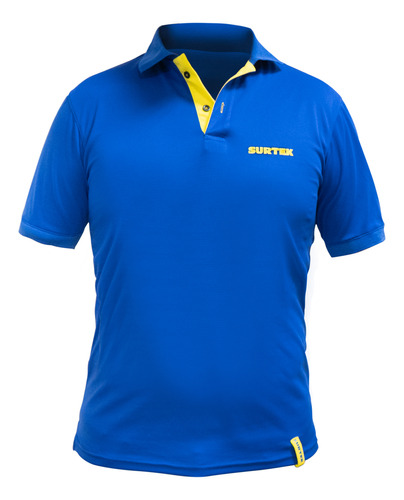 Playera Tipo Polo Dry Fit Caballero Azul Talla Eg Surtek