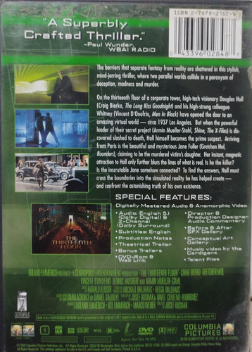 Dvd The Thirteen Floor 13 Andar Ed Especial Importado (Usado)