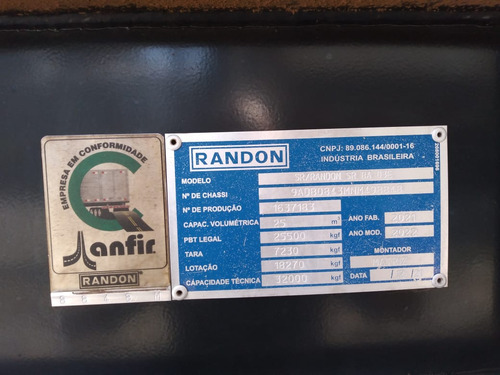 Basculante Ls Randon 21/22 25 Metros Cúbicos Sem Pneus
