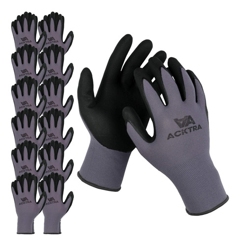 Acktra Wg019 Guantes De Trabajo De Seguridad 12 Pares, 15g C